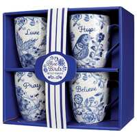 Ceramic Mug Set: Believe, Hope, Pray & Love Blue