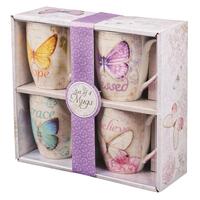 Ceramic Mug Set: Butterflies