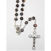 Rosary Murano Glass Look Black - 7mm Beads
