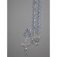 Rosary Crystal Clear Aurora Borealis - 7mm Beads