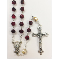 Rosary Amethyst Glass Precious Stone Look - 6mm Beads