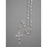 Rosary Crystal Clear Aurora Borealis - 7mm Beads
