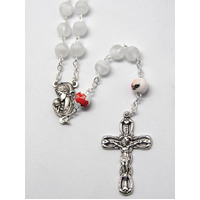 Rosary Frosted Glass Ceramic Beige - 9mm Beads