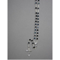 Rosary Blue Crystal Aurora Borealis - 4mm Beads