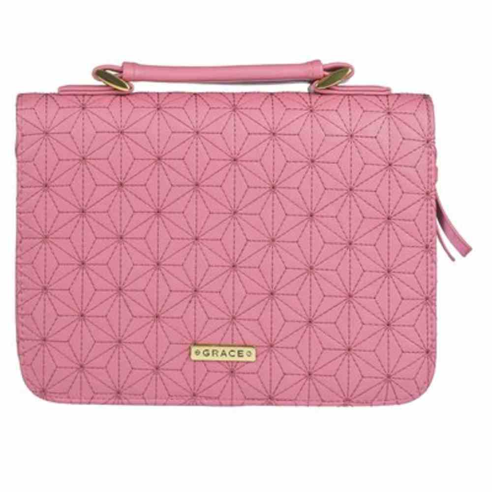 Bible Cover Large - Pink Floral Stitch | Gatto Christian Shop