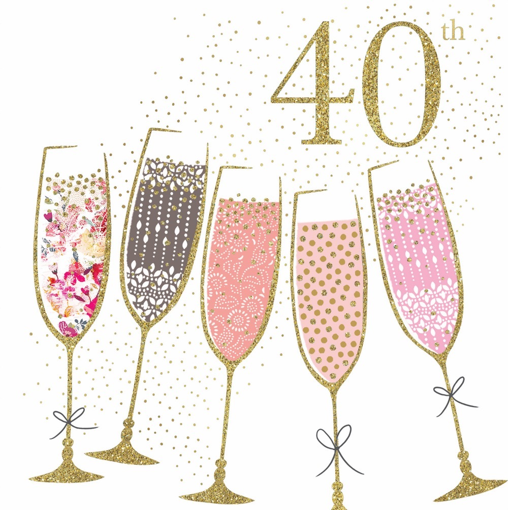 Card - 40th Birthday Champagne | Gatto Christian Shop