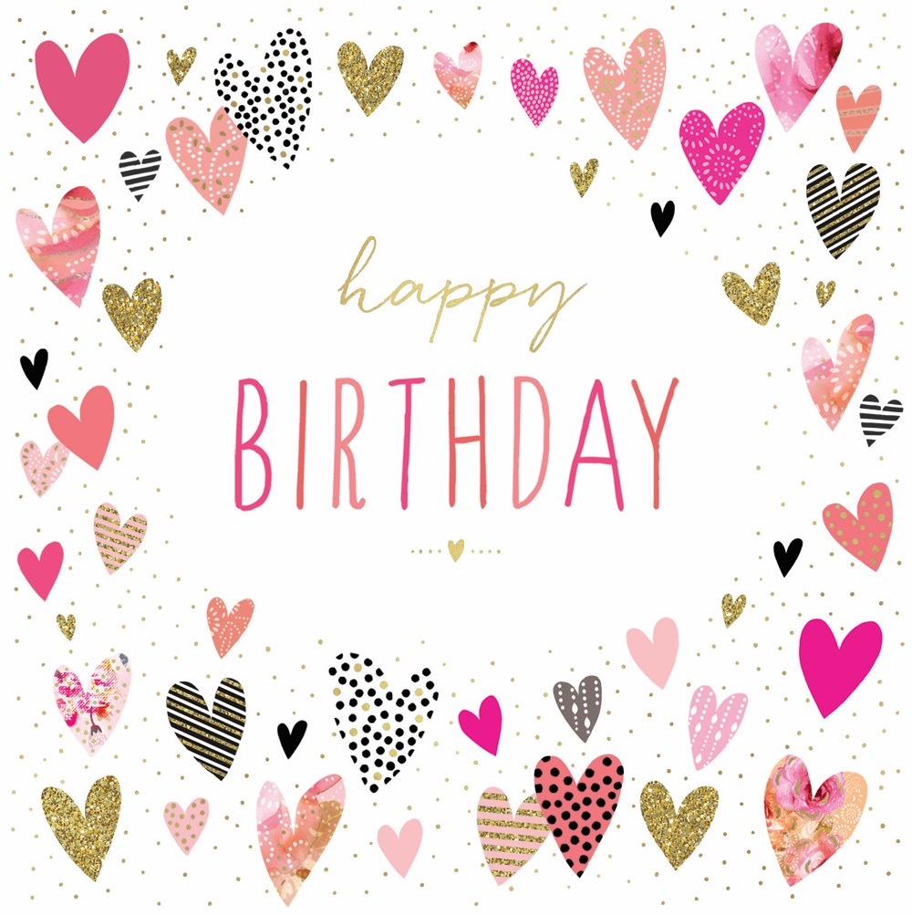 Card - Happy Birthday Hearts | Gatto Christian Shop