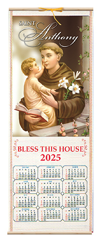 2024 Wood Scroll Calendar - St Anthony | Gatto Christian Shop