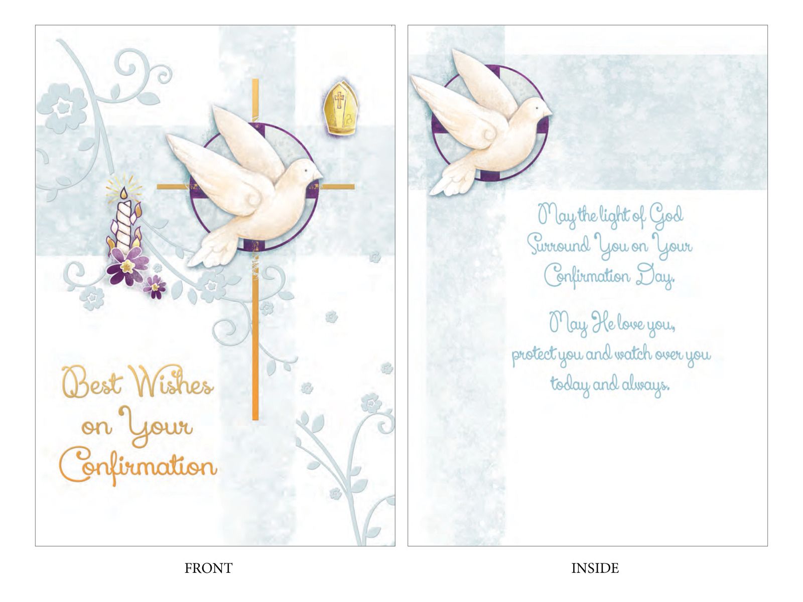 Confirmation Card Best Wishes (Blue) Gatto Christian Shop