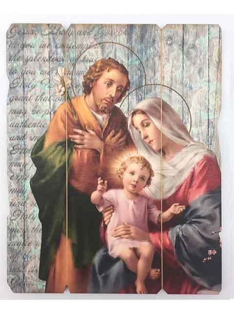 Plaque Vintage Saint - Holy Family-(190x235mm) | Gatto Christian Shop