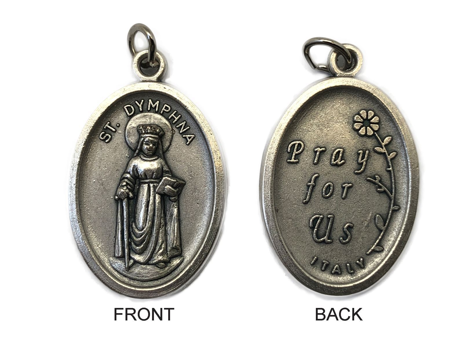 Médaillon De Sainte Dymphna Par Lumen Mundi - 100% Fabriqué En Italie, Haute Qualité
