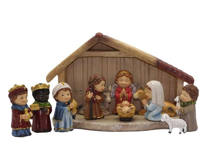Nativity Children Set with Stable