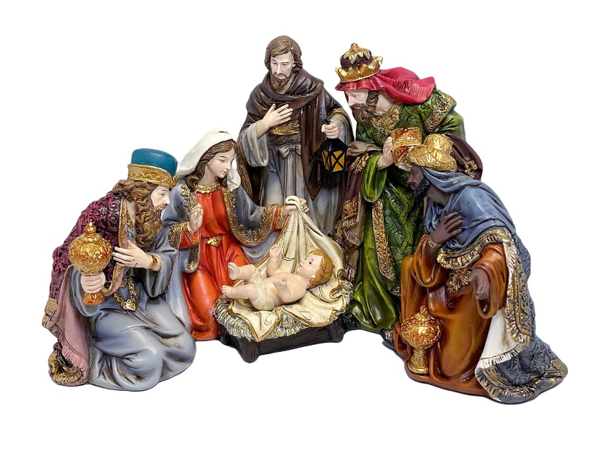 Christmas Nativity Scene with Mary, Joseph, Jesus, and the Wise Men