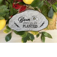Garden Stone Engraved - Bloom Where You..