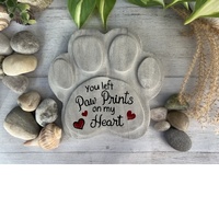 Garden Stone Engraved - Paw Prints
