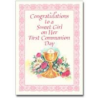 Card - Congratulations to a Sweet Girl .. Communion Day