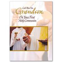 Card - God Bless You Grandson First Holy Communion
