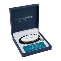 Bracelet Tree of Life - Black Obsidian Rhodium