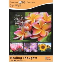 Boxed Cards Get Well, Healing Thoughts Flowers (Kjv)