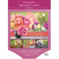 Boxed Cards Birthday Floral Wishes