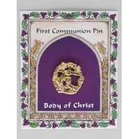 Lapel Pin Communion Gold Chailce & Cross