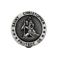 Visor Clip Pewter St Christopher