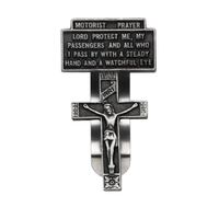 Visor Clip Pewter Crucifix Motorist Prayer