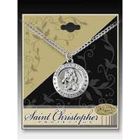 St Christopher Pendant -  Round Small