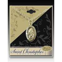 St Christopher Pendant -  Oval Small