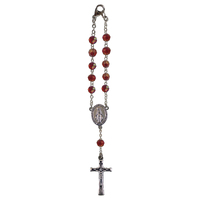 Car Rosary with Birthstone - Garnet