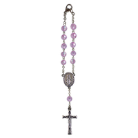 Car Rosary with Birthstone - Light Amethyst