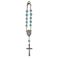 Car Rosary with Birthstone - Blue Zircon