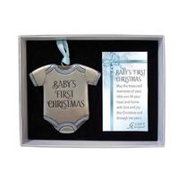 Christmas Ornament - Baby's First Christmas Blue 76 x 76mm