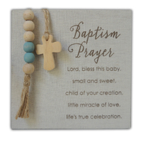 Baptism Prayer Plaque w/Accents Blue