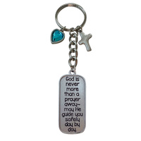 Keyring Tag Gemstone - God is Never