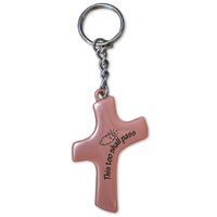 Keyring Cross Shape - This Too Shall Pass