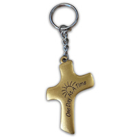 Keyring Cross Shape - One Day at a Time