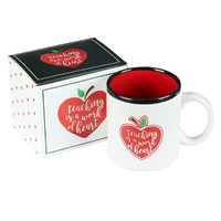 Ceramic Mug Teaching is a Work of Heart, White/Red/Black (384ml)