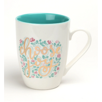 Ceramic Mug: Choose Joy, Teal Inside, Gold Foil Accents (335ml)