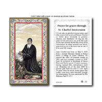 Holy Card 734  - St Charbel - Gold Edge