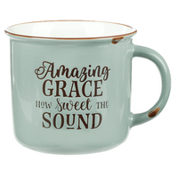 Ceramic Mug: Amazing Grace How Sweet the Sound, Green/White (390 ml)