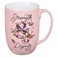 Ceramic Mug: Strength & Dignity, Pink (444 Ml)