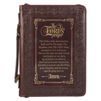 Bible Cover Medium : The Lord's Prayer, Brown/Gold Debossing