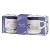 Ceramic Mug Set: Faith and Love Lilac Purple (141ml)