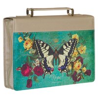 Bible Cover Medium: Hope Teal Butterfly