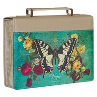 Bible Cover Medium: Hope Teal Butterfly