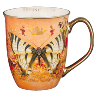 Ceramic Mug:  Grace Orange Butterfly (473 Ml)