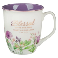 Ceramic Mug: Blesses is the One, Purple Meadow