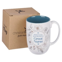 Ceramic Mug Great Nurse White and Teal (440 ml)