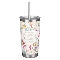 Stainless Steel Tumbler: Everything Beautiful White Floral